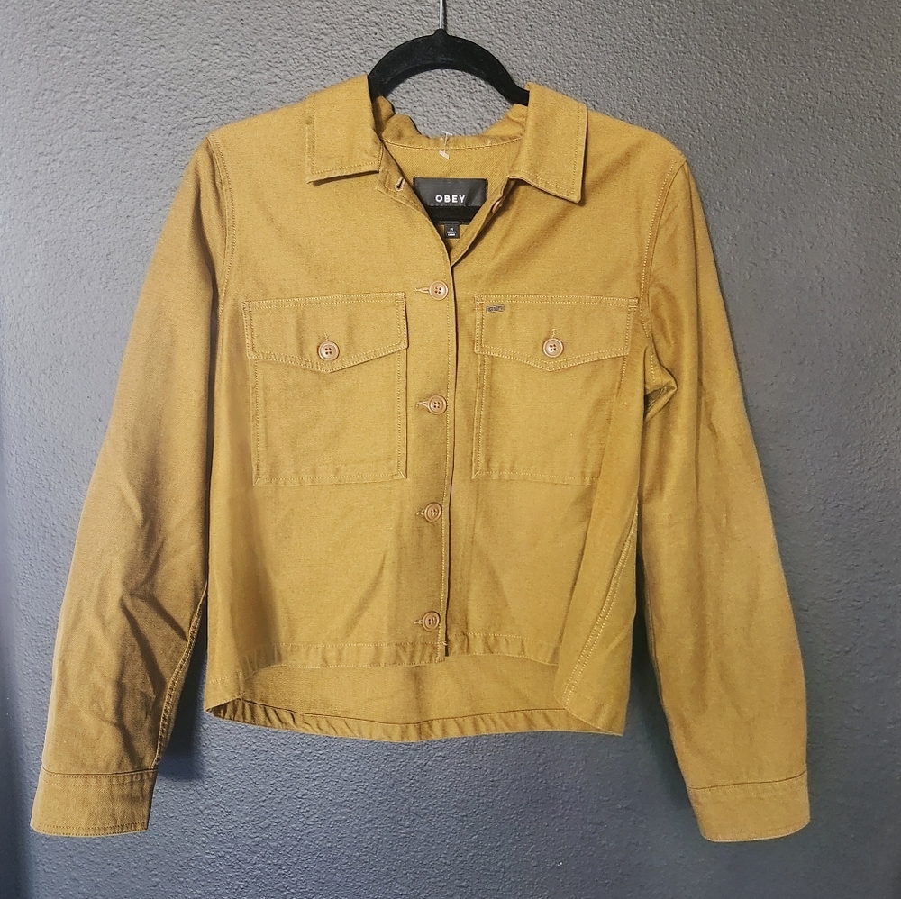Obey Women's Mustard Yellow Utility Jean Jacket
